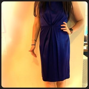Blue midi silk dress